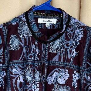 Brown blue cotton kurti